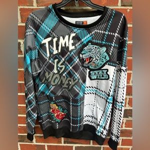 HUGE Fashion Exchange Men’s Pullover Sweatshirt with Patches. Size XL Jaguar